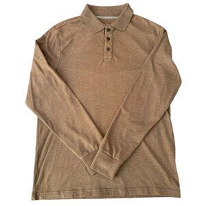 St. John's Bay Legacy Polo Brown Heather Size Small LS